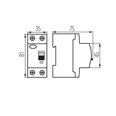 Wyłącznik różnicowo-prądowy 2P 25A 0,03A typ AC KRD6-2/25/30 Kanlux - 23180