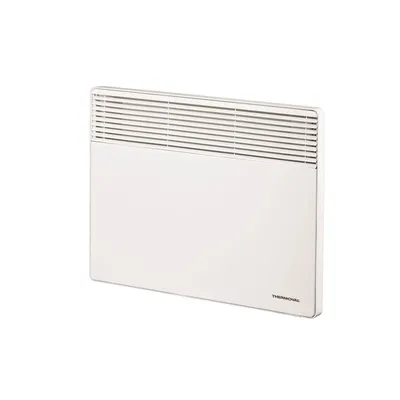Biały grzejnik elektryczny Thermoval T17 1500W o mocy 1500W, z górnym panelem nawiewnym, idealny do ogrzewania pomieszczeń.