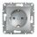 Gniazdo pojedyncze Schuko z przesłonami torów Aluminium Schneider Asfora - EPH2900261