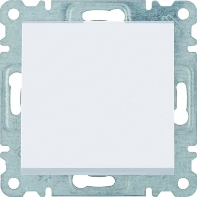 Łącznik jednobiegunowy Biały Hager lumina - WL0010, biały, prosty design, metalowy stelaż