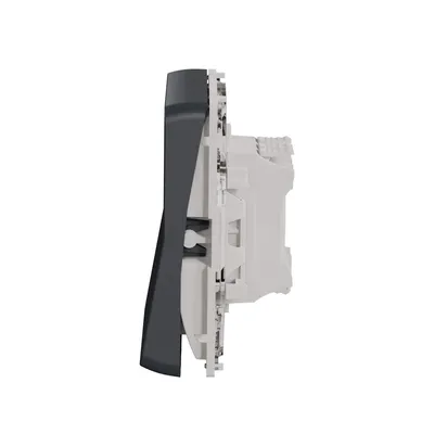 Mechanizm łącznika krzyżowego IP55 Antracyt Schneider Mureva Styl z widocznym mechanizmem i antracytową ramką.
