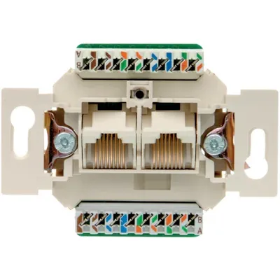 Podwójne gniazdo komputerowe Berker one.platform z dwoma portami RJ45, kat. 5e, mechanizm.