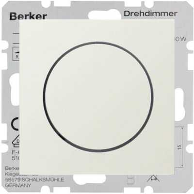 Ściemniacz LED przyciskowo-obrotowy Kremowy połysk Berker B.Kwadrat