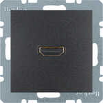 Gniazdo HDMI z przyłączem 90° Antracyt mat Berker B.Kwadrat/B.3/B.7 - 3315431606