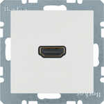 Gniazdo HDMI z przyłączem 90° Biały połysk Berker B.Kwadrat - 3315438989