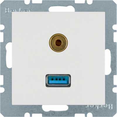 Gniazdo USB / 3,5 mm Audio Biały mat Berker B.3/B.7 - 3315391909
