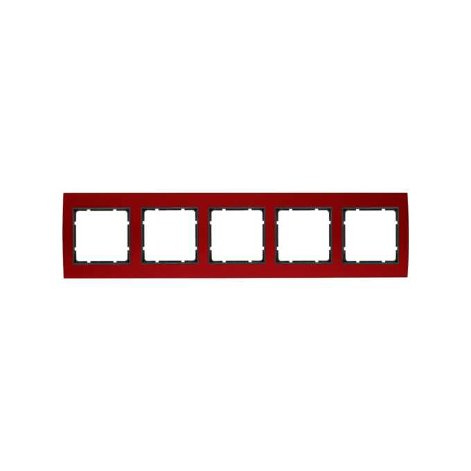 Ramka pięciokrotna Czerwone Aluminium/Antracyt mat Berker B.3 - 10153012