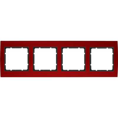 Ramka poczwórna Czerwone Aluminium/Antracyt mat Berker B.3 - 10143012