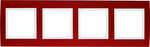 Ramka poczwórna Czerwone Aluminium/Biały mat Berker B.3 - 10143022