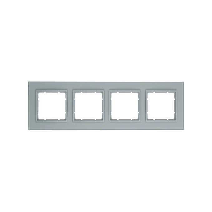 Ramka poczwórna Szkło aluminium/Aluminium mat  Berker B.7 - 10146414