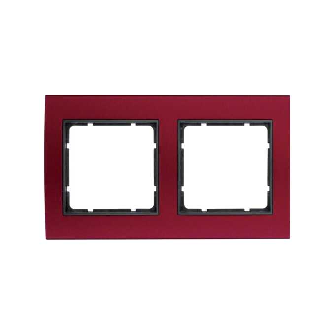 Ramka podwójna Czerwone Aluminium/Antracyt mat Berker B.3 - 10123012