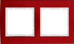 Ramka podwójna Czerwone Aluminium/Biały mat Berker B.3 - 10123022