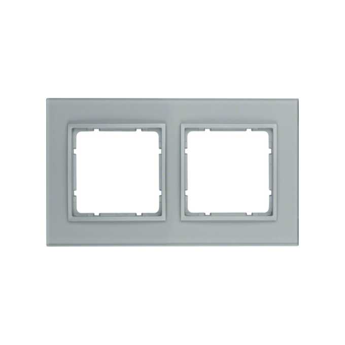 Ramka podwójna Szkło aluminium/Aluminium mat  Berker B.7 - 10126414
