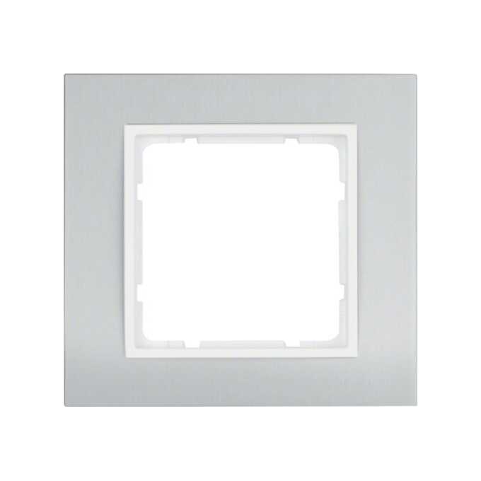 Ramka pojedyncza Aluminium/Biały mat Berker B.3 - 10113904