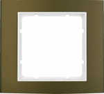 Ramka pojedyncza Brązowe Aluminium/Biały mat Berker B.3 - 10113021