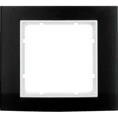 Ramka pojedyncza Czarne Aluminium/Biały mat Berker B.3 - 10113025