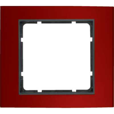 Ramka pojedyncza Czerwone Aluminium/Antracyt mat Berker B.3 - 10113012