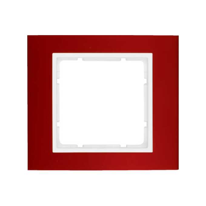 Ramka pojedyncza Czerwone Aluminium/Biały mat Berker B.3 - 10113022