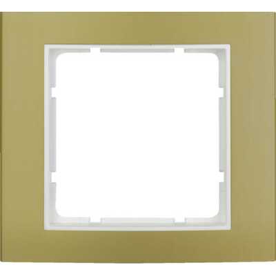 Ramka pojedyncza Złote Aluminium/Biały mat Berker B.3 - 10113046