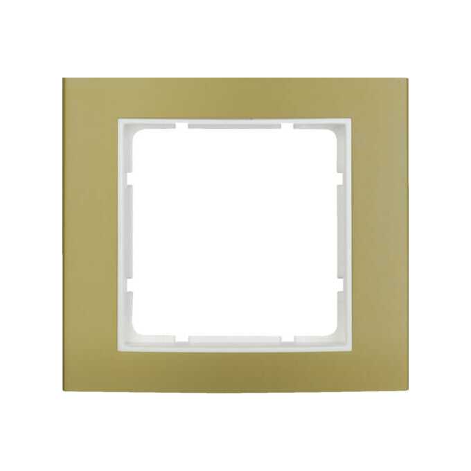 Ramka pojedyncza Złote Aluminium/Biały mat Berker B.3 - 10113046