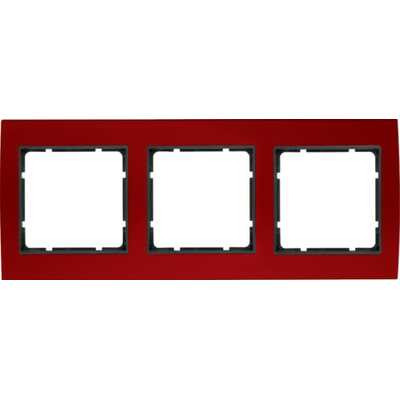 Ramka potrójna Czerwone Aluminium/Antracyt mat Berker B.3 - 10133012