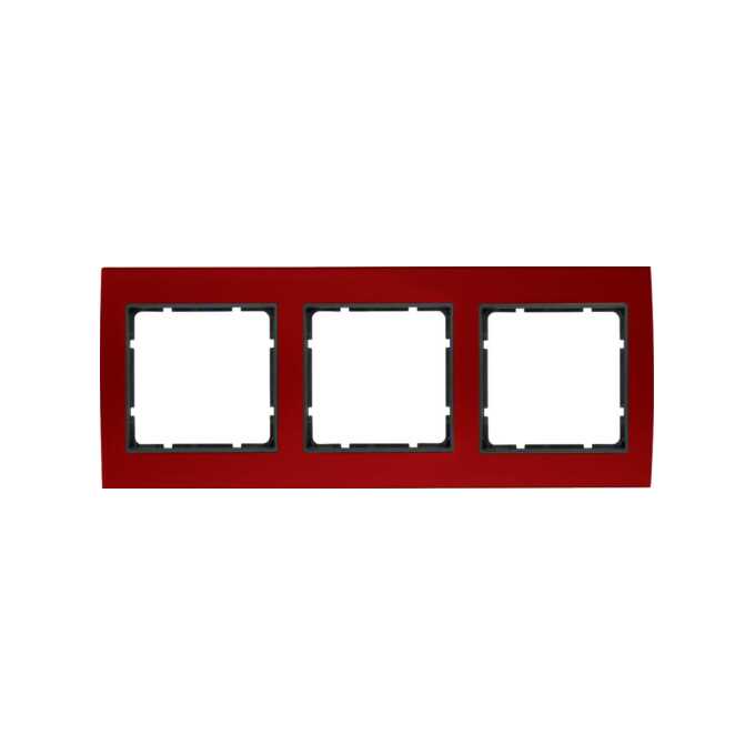 Ramka potrójna Czerwone Aluminium/Antracyt mat Berker B.3 - 10133012