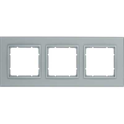 Ramka potrójna Szkło aluminium/Aluminium mat  Berker B.7 - 10136414