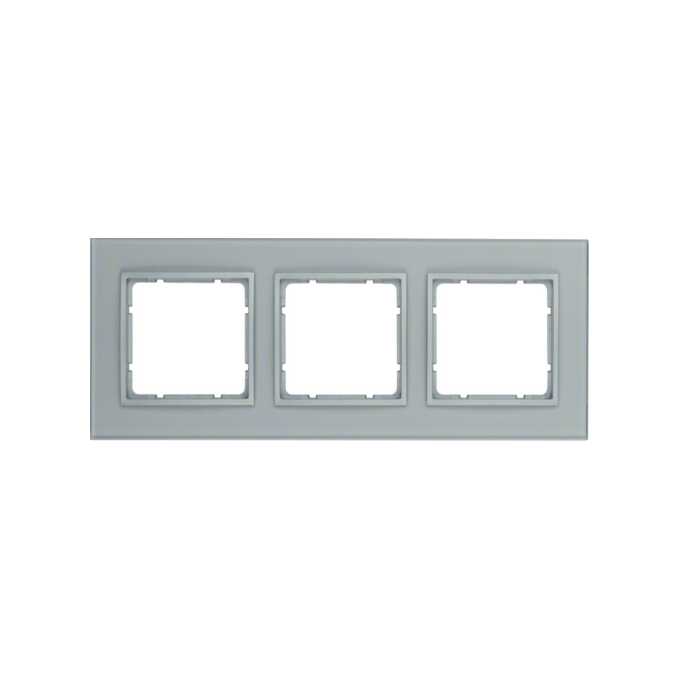 Ramka potrójna Szkło aluminium/Aluminium mat  Berker B.7 - 10136414
