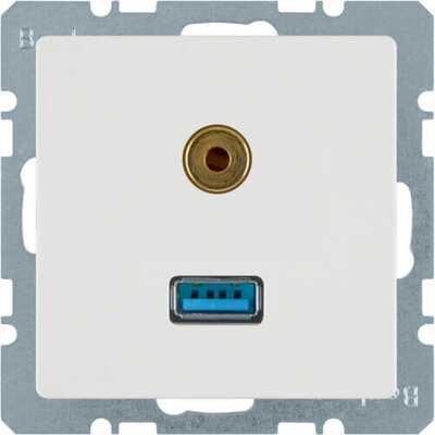 Gniazdo USB / 3.5 mm audio Biały aksamit Berker Q.1/Q.3/Q.7 - 3315396089