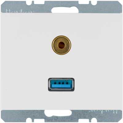 Gniazdo USB / 3,5 mm Audio Biały połysk Berker K.1 - 3315397009