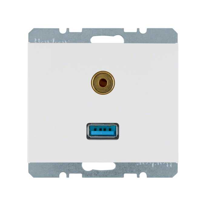 Gniazdo USB / 3,5 mm Audio Biały połysk Berker K.1 - 3315397009