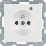 Gniazdo z uziemieniem i diodą LED Biały aksamit Berker Q.1/Q.3/Q.7 - 6765096089