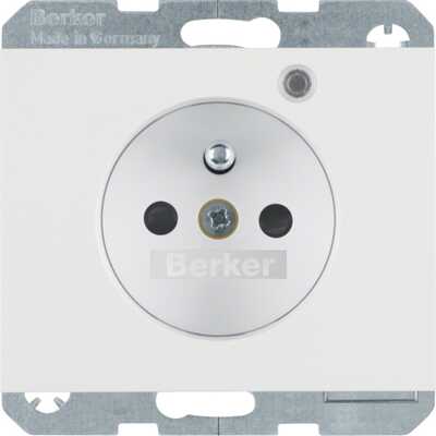 Gniazdo z uziemieniem i diodą LED Biały połysk Berker K.1 - 6765097009