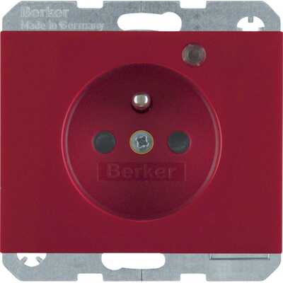 Gniazdo z uziemieniem i diodą LED Czerwony Berker K.1 - 6765097015
