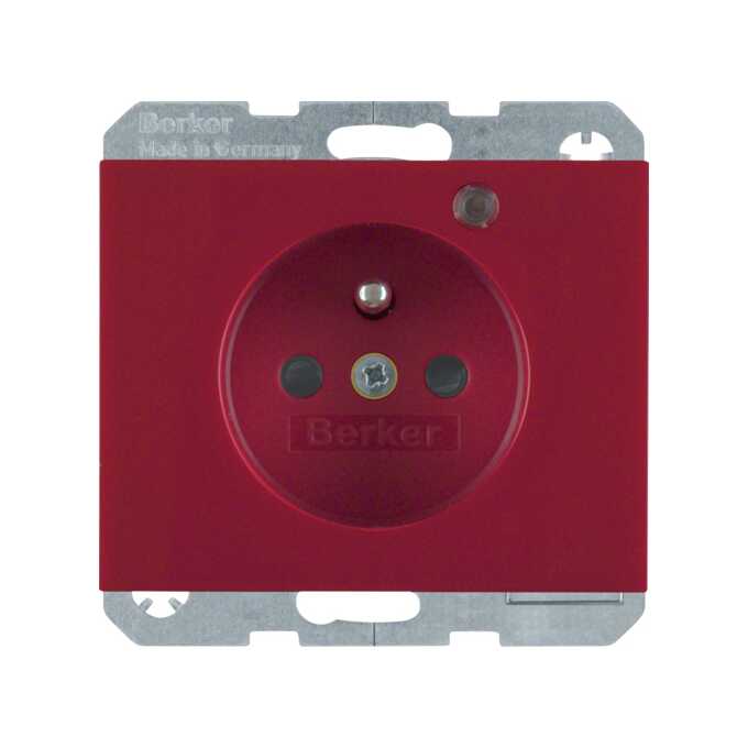 Gniazdo z uziemieniem i diodą LED Czerwony Berker K.1 - 6765097015