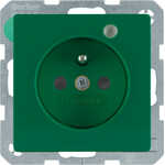 Gniazdo z uziemieniem i diodą LED Zielony aksamit Berker Q.1/Q.3/Q.7 - 6765096013