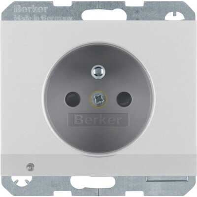 Gniazdo z uziemieniem i podświetleniem LED Aluminium Berker K.5 - 6765107003