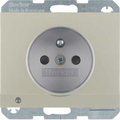 Gniazdo z uziemieniem i podświetleniem LED Stal szlachetna nierdzewna Berker K.5 - 6765107004