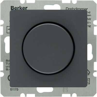 Ściemniacz LED przyciskowo-obrotowy Antracyt aksamit Berker Q.1/Q.3/Q.7