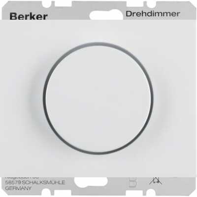 Ściemniacz LED przyciskowo-obrotowy Biały połysk Berker K.1