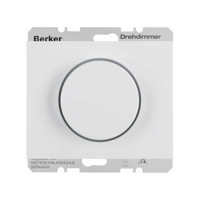 Ściemniacz LED przyciskowo-obrotowy Biały połysk Berker K.1