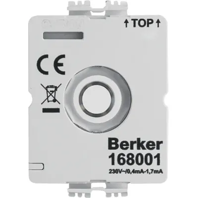 Moduł podświetlenia LED Berker 168001 do łączników obrotowych 230V, bez przyłącza neutralnego N.