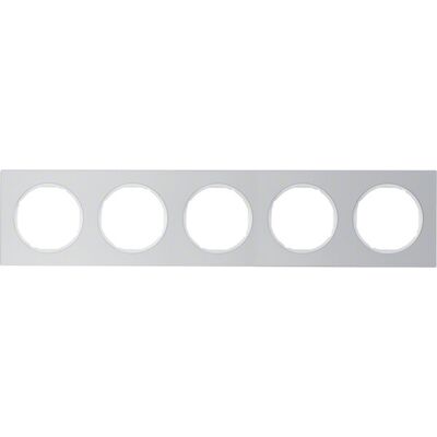 Ramka pięciokrotna Aluminium/Biały Berker R.3 - 10152274