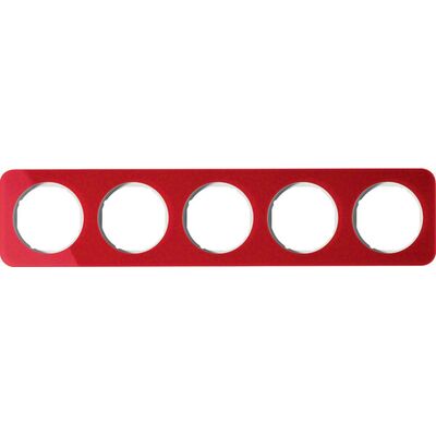 Ramka pięciokrotna akryl Czerwony przeźroczysty/Biały Berker R.1 - 10152349