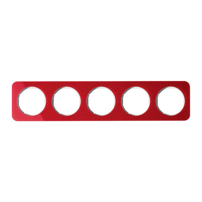 Ramka pięciokrotna akryl Czerwony przeźroczysty/Biały Berker R.1 - 10152349