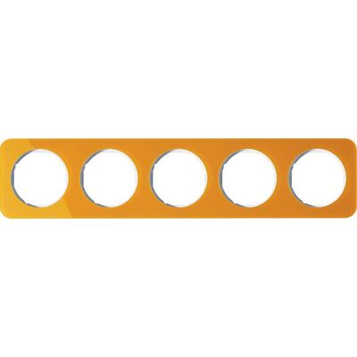 Ramka pięciokrotna akryl Pomarańczowy przeźroczysty/Biały Berker R.1 - 10152339