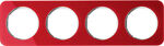 Ramka poczwórna akryl Czerwony przeźroczysty/Biały Berker R.1 - 10142349