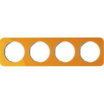 Ramka poczwórna akryl Pomarańczowy przeźroczysty/Biały Berker R.1 - 10142339
