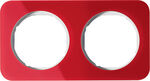 Ramka podwójna akryl Czerwony przeźroczysty/Biały Berker R.1 - 10122349