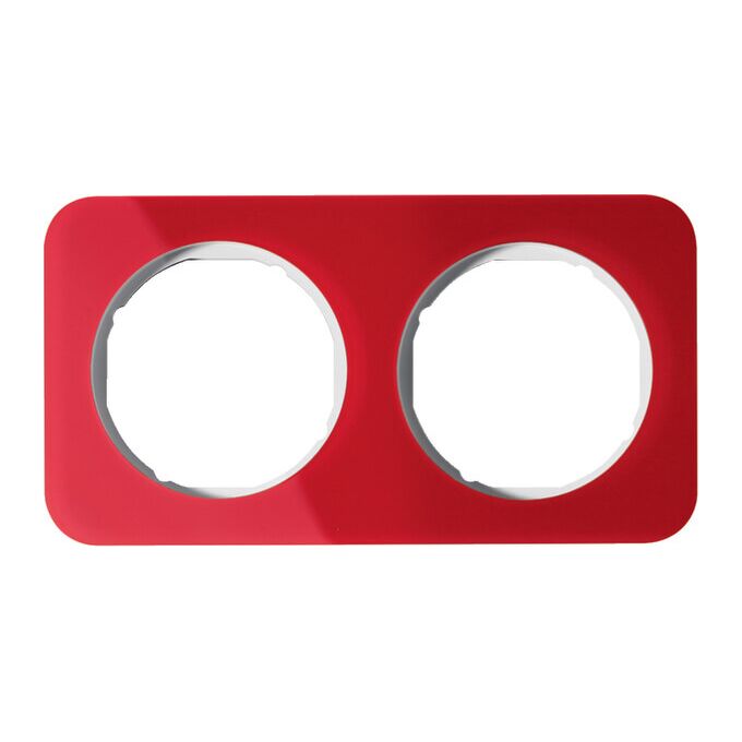 Ramka podwójna akryl Czerwony przeźroczysty/Biały Berker R.1 - 10122349